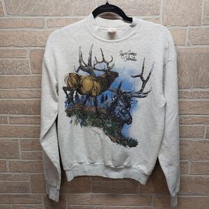 Vintage Fruit of Loom Pagosa Springs Colorado Sweatshirt Medium  90s Elk Sweater
